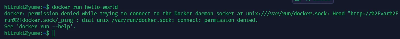 docker: permission denied