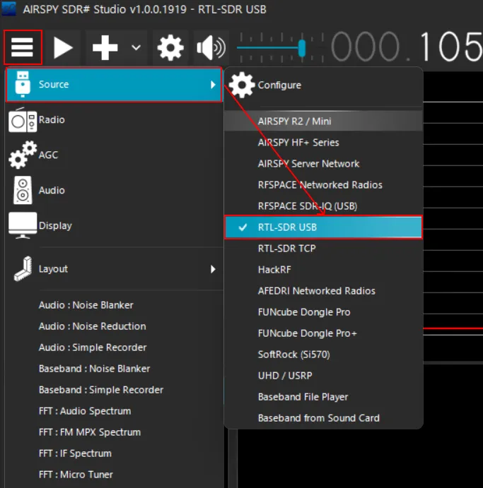 Configure RTL-SDR device